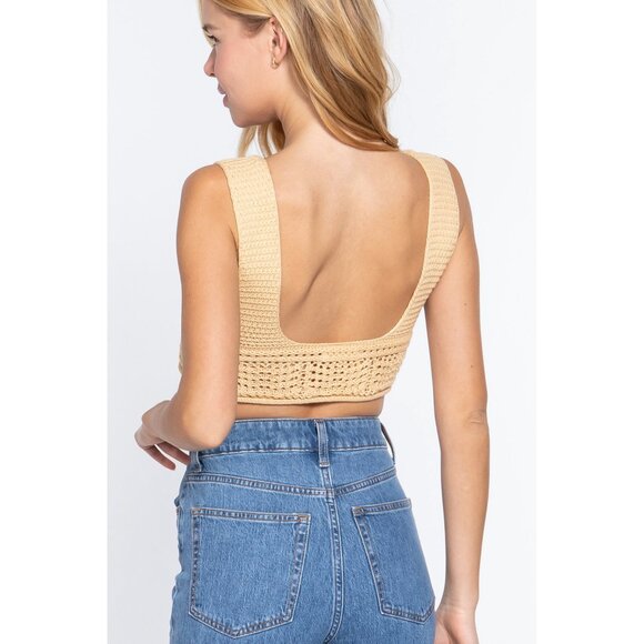 House of Harlow Womens Crop Sweater Tank Top Large - Picture 3 of 6